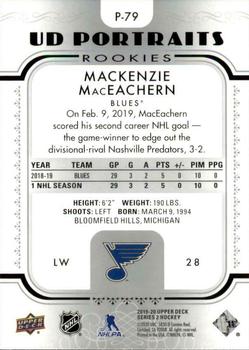 2019-20 Upper Deck - UD Portraits #P-79 Mackenzie MacEachern Back
