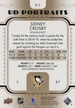 2019-20 Upper Deck - UD Portraits Gold #P-1 Sidney Crosby Back