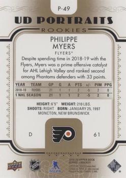 2019-20 Upper Deck - UD Portraits Gold #P-49 Philippe Myers Back