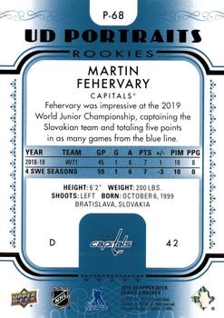 2019-20 Upper Deck - UD Portraits Platinum Blue #P-68 Martin Fehervary Back