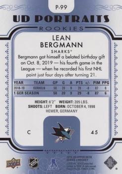 2019-20 Upper Deck - UD Portraits Platinum Blue #P-99 Lean Bergmann Back