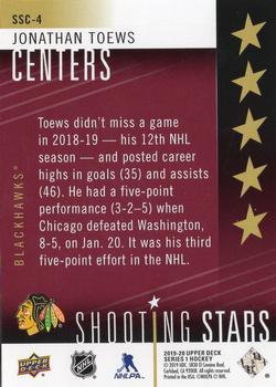 2019-20 Upper Deck - Shooting Stars Centers Red #SSC-4 Jonathan Toews Back