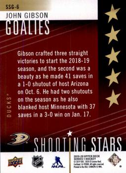 2019-20 Upper Deck - Shooting Stars Goalies Red #SSG-6 John Gibson Back