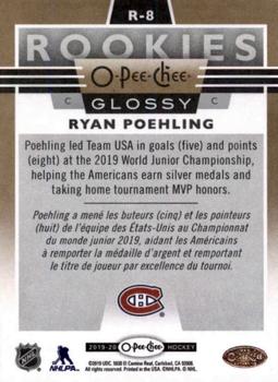 2019-20 Upper Deck - 2019-20 O-Pee-Chee Glossy Rookies Gold #R-8 Ryan Poehling Back