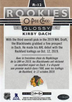 2019-20 Upper Deck - 2019-20 O-Pee-Chee Glossy Rookies Gold #R-12 Kirby Dach Back