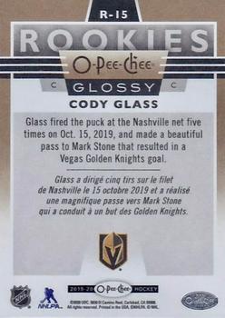 2019-20 Upper Deck - 2019-20 O-Pee-Chee Glossy Rookies Gold #R-15 Cody Glass Back