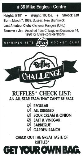 1993-94 Ruffles Winnipeg Jets #NNO Mike Eagles Back