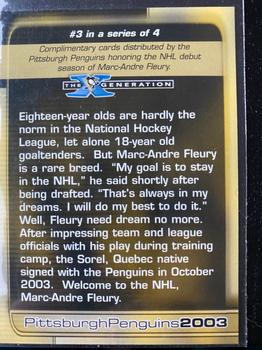 2003 The X Generation: Marc-Andre Fleury #3 Marc-Andre Fleury Back