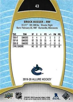 2019-20 Upper Deck Allure #43 Brock Boeser Back