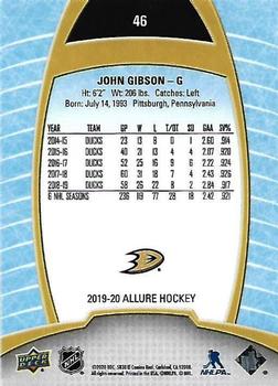 2019-20 Upper Deck Allure #46 John Gibson Back