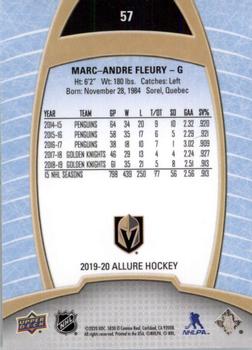 2019-20 Upper Deck Allure #57 Marc-Andre Fleury Back
