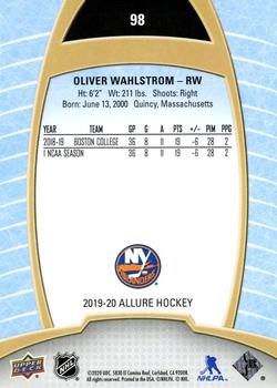 2019-20 Upper Deck Allure #98 Oliver Wahlstrom Back