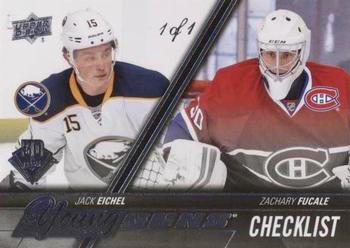 2019-20 Upper Deck - 30th Anniversary Buybacks #500 Young Guns Checklist (Jack Eichel / Zachary Fucale) Front