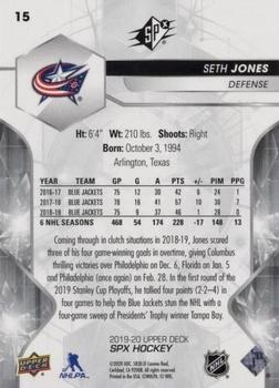 2019-20 SPx #15 Seth Jones Back