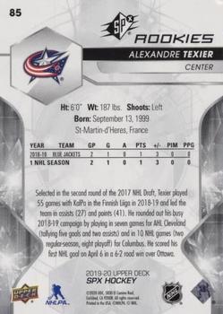 2019-20 SPx #85 Alexandre Texier Back
