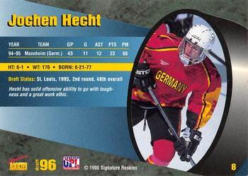 1995 Signature Rookies Draft 96 #8 Jochen Hecht Back