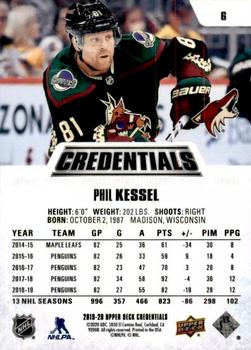 2019-20 Upper Deck Credentials #6 Phil Kessel Back