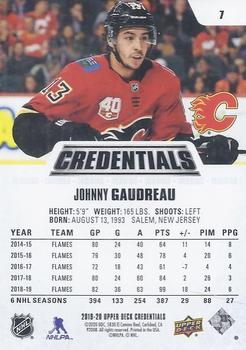 2019-20 Upper Deck Credentials #7 Johnny Gaudreau Back