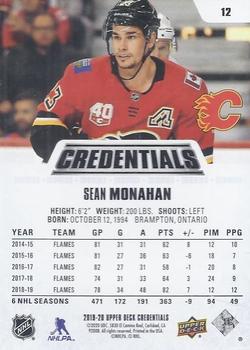 2019-20 Upper Deck Credentials #12 Sean Monahan Back