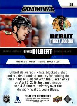 2019-20 Upper Deck Credentials #58 Dennis Gilbert Back