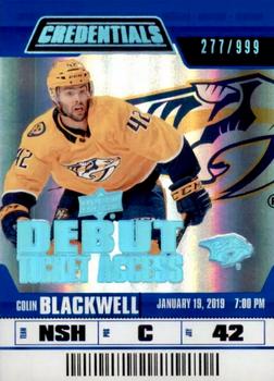 2019-20 Upper Deck Credentials #87 Colin Blackwell Front