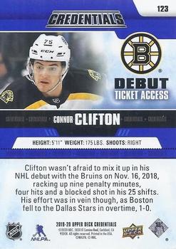 2019-20 Upper Deck Credentials #123 Connor Clifton Back
