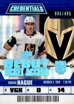 2019-20 Upper Deck Credentials #132 Nicolas Hague Front