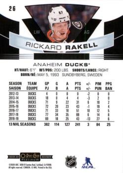 2019-20 O-Pee-Chee Platinum #26 Rickard Rakell Back