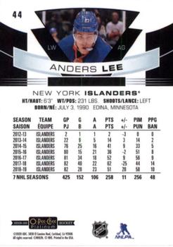 2019-20 O-Pee-Chee Platinum #44 Anders Lee Back