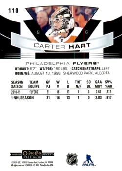 2019-20 O-Pee-Chee Platinum #110 Carter Hart Back