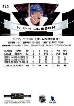 2019-20 O-Pee-Chee Platinum #165 Noah Dobson Back