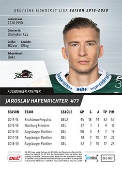 2019-20 Playercards (DEL) #DEL-007 Jaroslav Hafenrichter Back