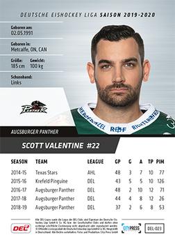 2019-20 Playercards (DEL) #DEL-023 Scott Valentine Back