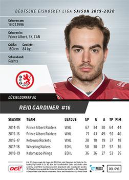 2019-20 Playercards (DEL) #DEL-095 Reid Gardiner Back