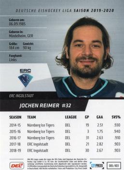 2019-20 Playercards (DEL) #DEL-103 Jochen Reimer Back