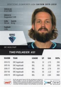 2019-20 Playercards (DEL) #DEL-104 Timo Pielmeier Back
