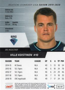 2019-20 Playercards (DEL) #DEL-107 Ville Koistinen Back