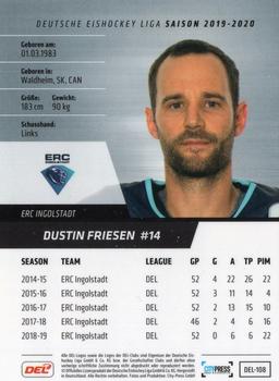 2019-20 Playercards (DEL) #DEL-108 Dustin Friesen Back
