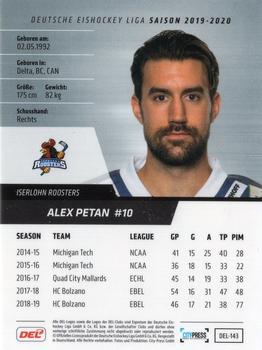 2019-20 Playercards (DEL) #DEL-143 Alex Petan Back