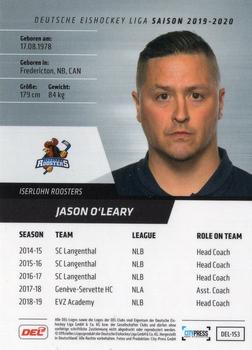 2019-20 Playercards (DEL) #DEL-153 Jason O'Leary Back