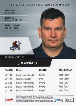 2019-20 Playercards (DEL) #DEL-154 Jim Midgley Back