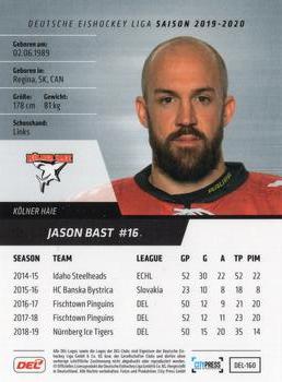 2019-20 Playercards (DEL) #DEL-160 Jason Bast Back