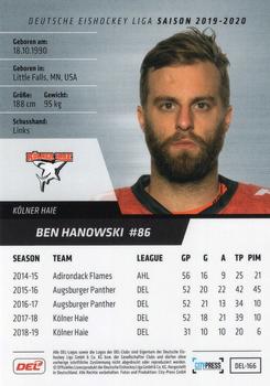 2019-20 Playercards (DEL) #DEL-166 Ben Hanowski Back