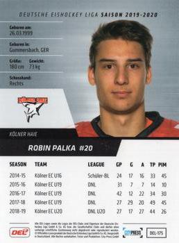 2019-20 Playercards (DEL) #DEL-175 Robin Palka Back