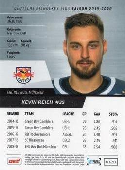 2019-20 Playercards (DEL) #DEL-233 Kevin Reich Back