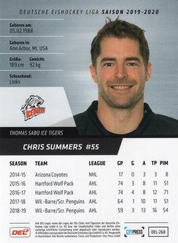 2019-20 Playercards (DEL) #DEL-268 Chris Summers Back