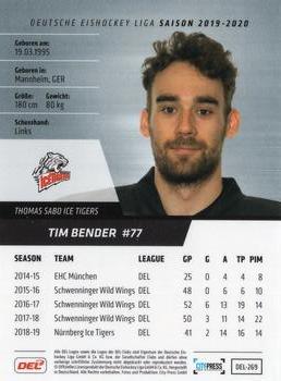 2019-20 Playercards (DEL) #DEL-269 Tim Bender Back