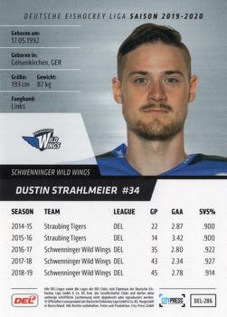 2019-20 Playercards (DEL) #DEL-286 Dustin Strahlmeier Back