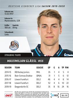 2019-20 Playercards (DEL) #DEL-319 Maximilian Glassl Back