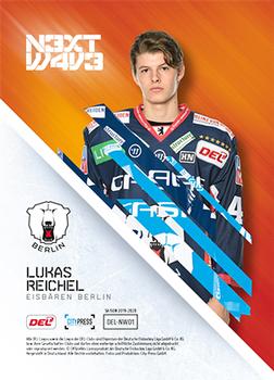 2019-20 Playercards (DEL) - Next Wave Parallel #NW01 Lukas Reichel Back